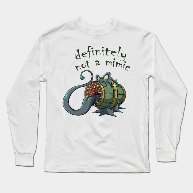 Roleplaying Fun RPG Mimic Meme Joke Creature Illustration Long Sleeve T-Shirt by TellingTales